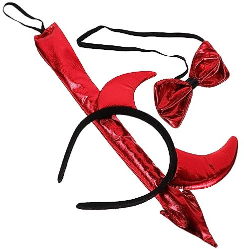 TINEASUR 1satz Teufelshörner Cosplay Mit Fliege Und Für Halloween Karneval Und Maskeraden Lustiges Kostümzubehör Für Damen Und Herren