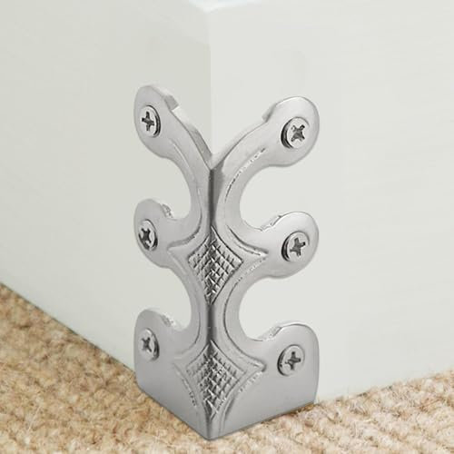 5pieces Metal Corner Protectors | Baseboard Corner Protectors | Metal Skiffers | Solid Brass Skirting Board Corner Protectors | Decor Accessories For Furniture, Cabinets, And Boxes
