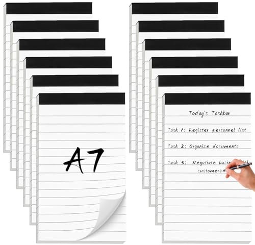 XTUDOU® 15 Stück Notizblock A7, 30 Blatt pro Block NotizblöCke Klein,Mini Notizblöcke Ersatzblöcke, NotizblöCke A7 Liniert für BüRo Haushalt Schule, Memo