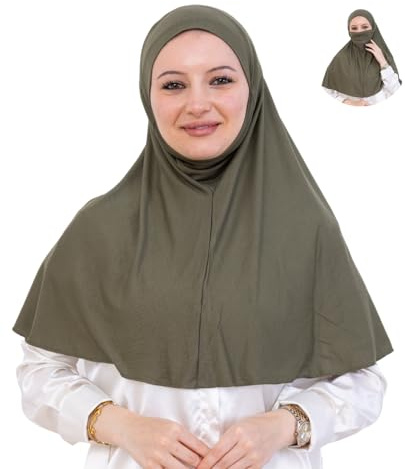 Prien Elegant Kopftuch Für Damen, Muslimische Hijab Mit Niqab, Islamische Schal Frauen, Kopftücher Für Gebetskleidung, Ramadan, Abaya