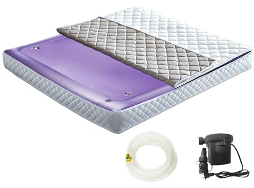 Ustenroya Free Flow Full Wave Water Mattress, Square Waterbed Mattress for Adults, 7.9 Thick PVC Softside Water Bed with Removable Cover, Protable and Foldable, Dual Air Valves (Full - 54x75)