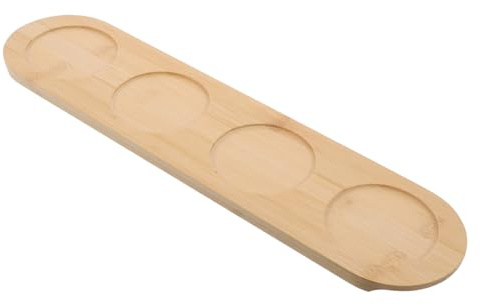 HOMOBABE Estante para Copas de Vino de Madera 4 Agujeros, Portavasos Antideslizante y Bandeja para Whisky, Diseño Simple y Elegante Adecuado para Bares y Ktv