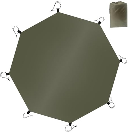 Golvmatta – vattentät campingpresenning, åttkantig utomhus – vattentät camping – tältmatta | Heavy Duty 210d Oxford Groundsheet, camping picknick lekplats, vandringspark bakgård trädgårdsskydd