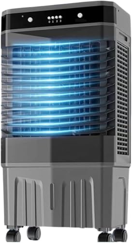 Enfriador de Aire Evaporativo Aire Acondicionado Portátil Enfriador de Aire Portátil con Temporizador 12H 3 Velocidades 120°Oscilación Tanque de Agua Grande Ventilador de Enfriamiento para Hogar