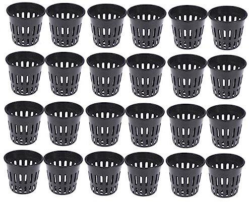 YOSADIER 24pcs Hydroponics Net Pot Small Plastic Bucket for Soilless Culture Water Planting Cup for Indoor Gardening and Hydroponic Systems