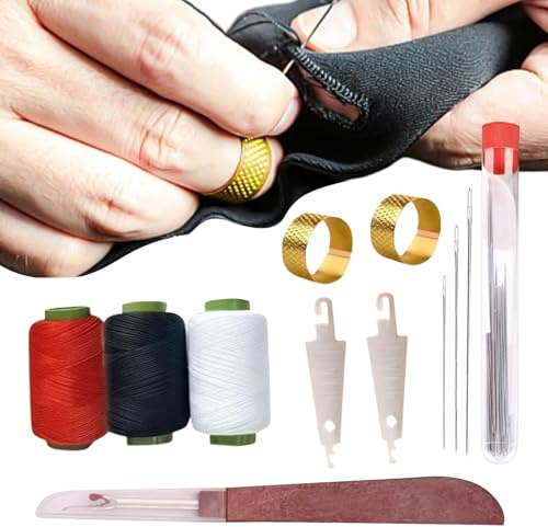 Nähset - 37 Teile Nadel Faden Set Für Handnähen,Anfänger Reparatur Bastelbedarf für Leder Stepparbeiten Erwachsene Schule Reise Stickerei