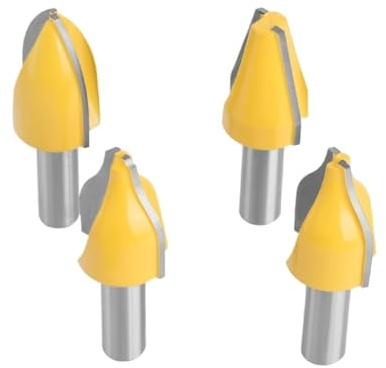 Set di 4 frese for fresatrici verticali for pannelli rialzati da 12 mm e 1/2, fresa for legno for porte, punte for trapano for legno(12.7mm shank)