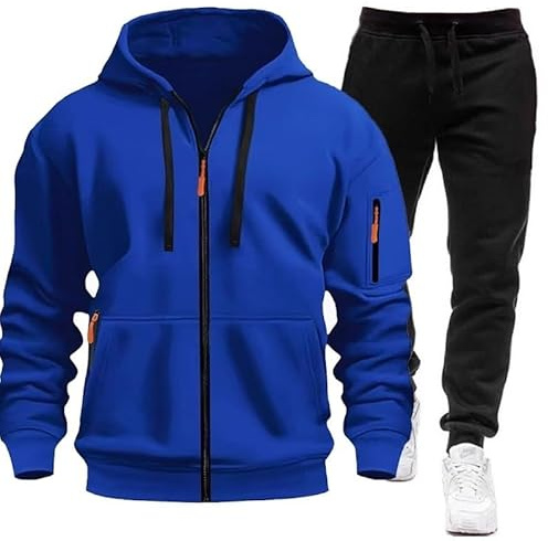 Tuta Uomo Completa Leggero Cotone Felpa Con Cappuccio E Zip E Pantaloni Completo Set Tracksuit Suit Casual Sportivo Tute Da Lavoro Taglie Forti Firmate Tuta Ginnastica Casa Running Outwear
