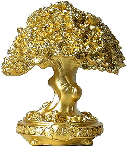 CHCWR Feng Shui Geldbaum Goldmünze Glück Wohlstand Skulptur Wohnkultur Eröffnungsgeschenk Home Crafts Ornament klein (Farbe: klein)