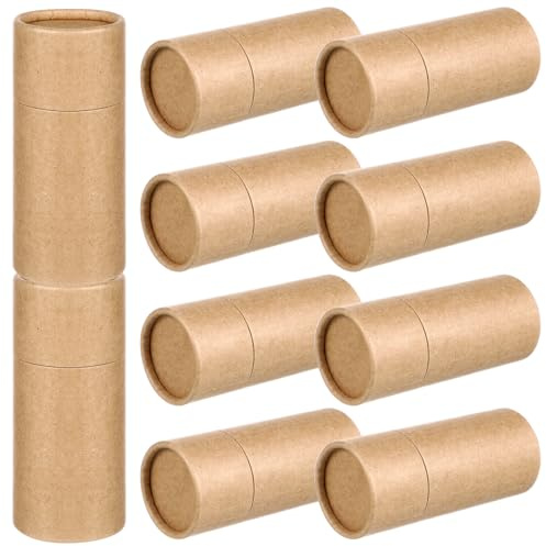 HEALLILY 10pcs 50ml Cilindro Olio Essenziale Scatole di Imballaggio Marrone Kraft Contenitori di Stoccaggio Filo di Tè Incenso Packaging