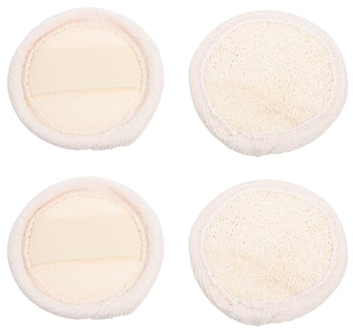 Beaupretty 4 Stück Luffa Gesichtspeeling Pads aus Natürlichem Luffa Kompakt 65cm Sanfte Make Up Entfernung und Gesichtsreinigung Schnell Trocknend und Weich