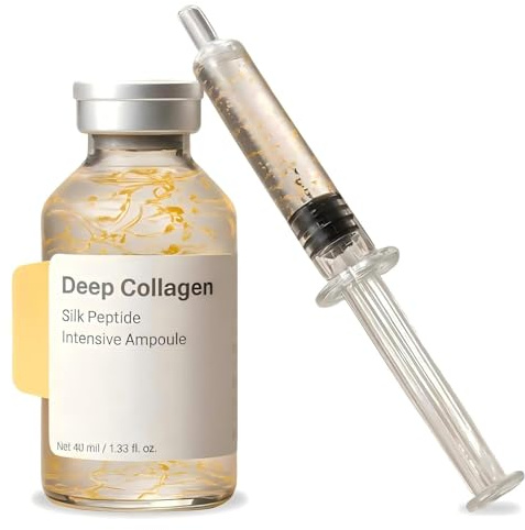 Ampolla de colágeno, suero intensivo lifting con péptidos de seda y colágeno profundo, suero antienvejecimiento coreano para reafirmar el rostro.,1pcs