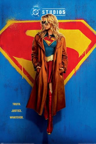 DC Comics Poster | Supergirl Movie Teaser | Superheldinnen Wandposter | Truth Justice Whatever Motiv, Deko für Wohnzimmer, Büro & Sammler, 61 x 91,5 cm