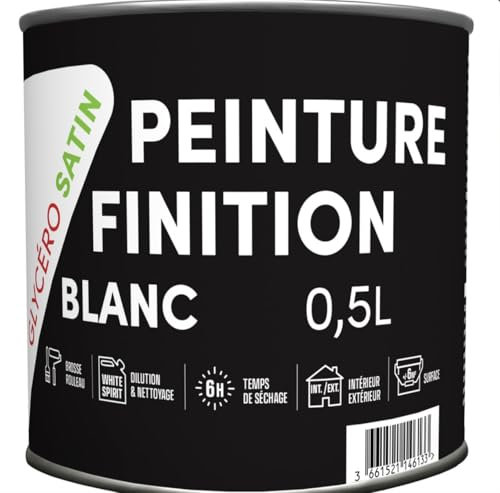 Peinture laque glycéro Batir 1er - Boîte 0,5 l - Satiné - Blanc