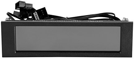 ASHATA PC Lüftersteuerung 5 Lüfter Drehzahlregler mit CPU Temperatursensor für Computerkühlung Laufwerksschacht Front LCD Panel