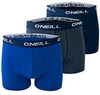 O'Neill Men's Basic Boxer Shorts, Sporty Companion for Everyday Use, Set of 3, Blue Mix L