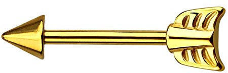 Piercing para pezón, diseño de flecha, unisex, sin níquel, acero quirúrgico, Acero inoxidable