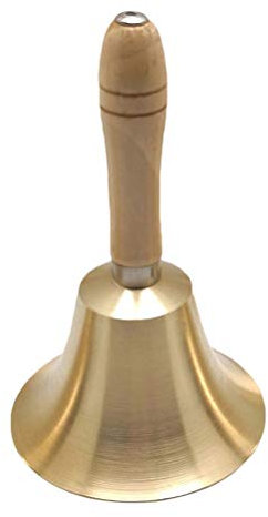 SUPVOX Campanella A Mano: Campanella Natalizia in Ottone Con Manico in Legno 6 Pollici Campanello Di Babbo Natale Per Feste E Decorazioni Natalizie