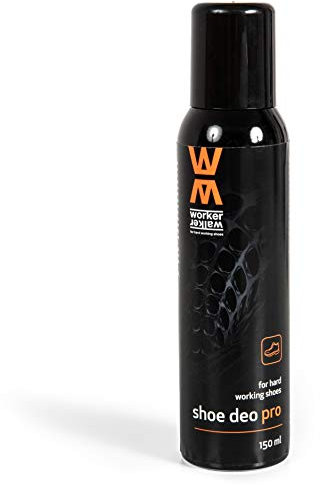 Deodorante per le Scarpe e Stivali da Lavoro con Effetto Rinfrescante alla Menta, Deodorante Efficace, Spray Elimina Odori, Shoe Deo Pro della WalkerWorker, 150 m l - 5.07 fl. Oz.