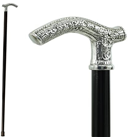 Cavagnini Spazierstock Handgefertigt, Buchenholz, Zinngriff mit Namensgravur, Made in Italy