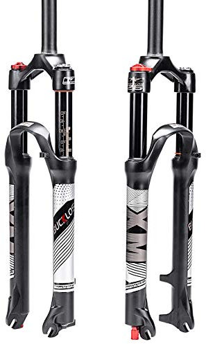 BUCKLOS 26/27.5/29 Travel 120mm MTB Air Suspension Fork, Rebound Adjust 1 1/8 Straight/Tapered Tube QR 9mm Manual/Remote Lockout XC AM Ultralight Mountain Bike Front Forks
