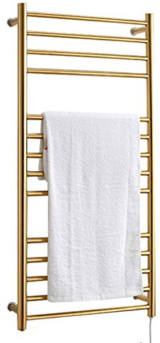 STZJBD Electric Towel Radiator, Wall-Mounted Heated Towel Warmer and Drying Towel Rack, Stainless Steel Heater Towel Rack for Bathroom, Gold