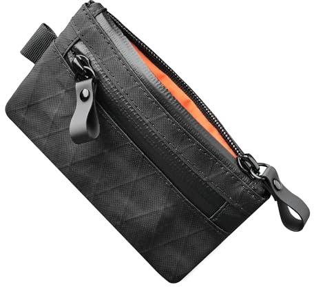 ALPAKA Zip Pouch Black X-Pac- RFID-Blocking Small Cash and Card Zip Wallet with Carbon Neutral, Weatherproof Fabrics, YKK Zipper, EDC Pouch for Men Travel