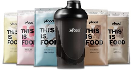 yfood Tasterpack Classic Powder, tasty meal replacement, THIS IS FOOD drink, 25g of protein, 26 vitamins and minerals, 5 flavor Tasterpack