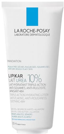 La Roche-Posay Lipikar, Latte Corpo Idratante, Per Pelle Secca e Desquamata, Azione Anti-Arrossamento, Effetto Levigante e Setificante, Formula con Urea 10%, 200ml
