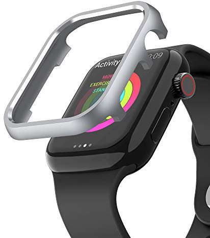 Kompatibel med Apple Watch 40 mm väska rostfritt stål, skyddande fodral, reptåligt män, mot repor stötsäkert skyddande stötfångare skydd hårt fodral, klockfodral kompatibel med Apple Watch 40 mm serie