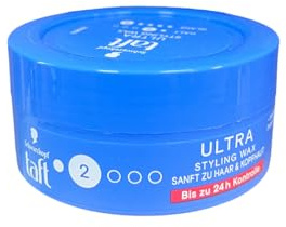 TAFT Styling Wax Ultra Bis zu 24h Halt 2 Glanz 5, schützt vor Feuchtigkeit & Wind für ein langanhaltendes Ergebnis, vegane Formel, 5x 75 ml