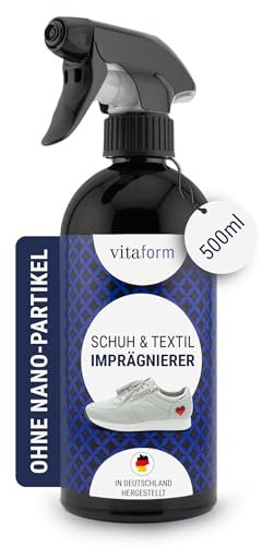 VITAFORM Imprägnierspray Schuhe 500ml - Sicherer Schutz gegen Nässe, Schmutz und Öl - Für jedes Leder & Textil - Frei von schädlichen Nano-Partikel