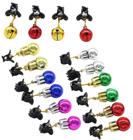 TOPBATHY 16stücke Weihnachtsbartclips Bartglöckchenclips Gesichtshaarkugeln Weihnachtsdekorationsclips Bartdekorationsclips Weihnachtskleinaccessoires