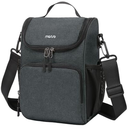 MOSISO Bike Handlebar Insulated Bag, 5L Bike Front Cooler Frame Bag Bicycle Storage Pouch with Shoulder Strap, Front Bicycle Handlebar Pouch for Women Men Road Mountain Cycling, Slate Gray