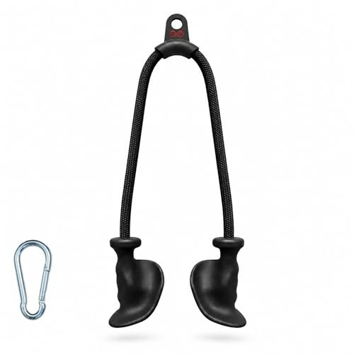 Infinite Fitness Ergonomic Triceps Rope, Bicep Curl, Pull Down Attachment, Non-Slip Rubber Grip Handles, LAT Pulldown Cable Machine Attachments, Muscle Training – Home