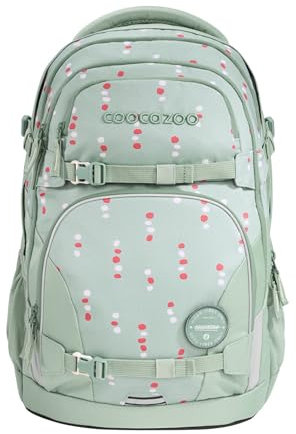 coocazoo Schulrucksack Porter „Dancing Dots”, Mint, ergonomischer & anpassbarer Tornister, höhen- & größenverstellbar, mit Brustgurt & Hüftgurt, ab der 3. Klasse