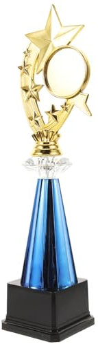 BESPORTBLE Trophée en Plastique Étoile à Cinq Branches 39 Cm Bleu, Coupe De Compétition pour Garçon Et Filles, Décoration Cérémonie Sportive, Récompense Scolaire Et Fête