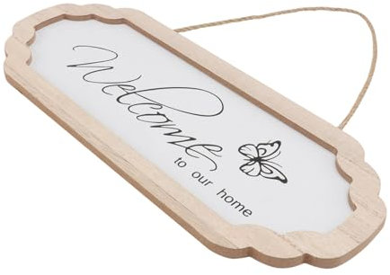 IMIKEYA Holzschild Willkommen Türschild Hängendes Holzblockschild Für Wohn Und Laden Dekoration Zum Aufhängen Für Bartür Und Party