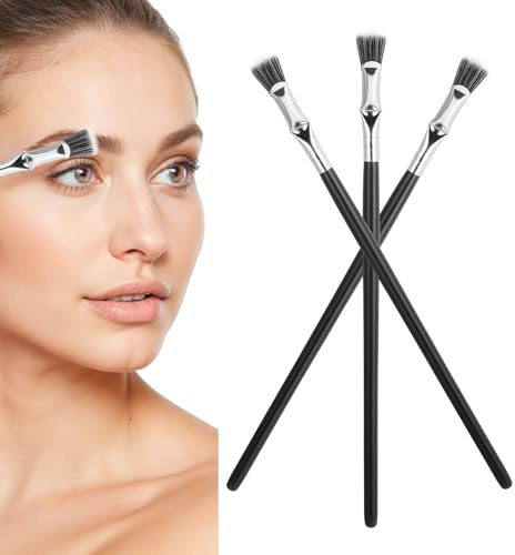 3 Pack Mascara Brush, 19 cm Reusable Mascara Wands with Angle Folded Ergonomics Design for Women Girls Makeup (Black)