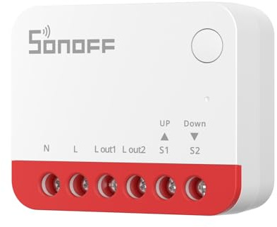 SONOFF Zigbee Smart Roller Shutter Switch, MINI-ZBRBS, Mini Size, Percentage Control, Zigbee Repeater, Alexa/Google Assistant/Home Assistant Support, Neutral Wire Required, 1-Pack