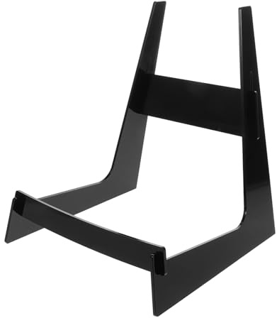 Healifty Soporte para Ukelele y Mandolina de Acrílico Negro, Soporte Estable de Piso Diseño Moderno y Configuración Conveniente para Uso en Escenario y Hogar