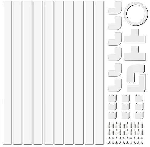 Asyduey Canal de Cables EléCtricos de 4M,Ocultador de Cables en la Pared para un Cable,Cubierta de Cables de PVC Pintable,Canal de Cables 10 Piezas L40Cm