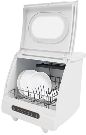 Mini lave-vaisselle de table, 800 W, 5 programmes et 2 modes de rinçage, avec égouttoir, pour bureau, camping, camping-car