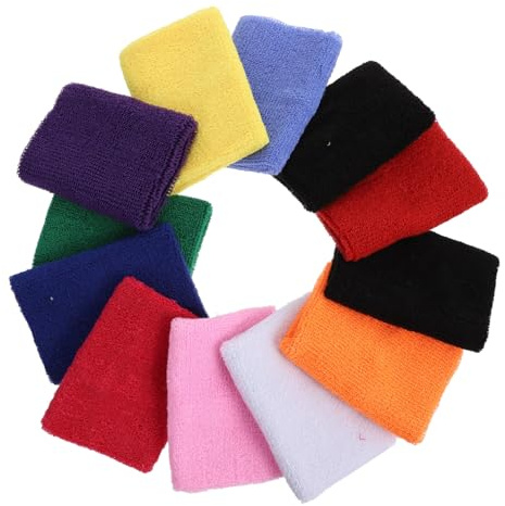 HOLIDYOYO 12 Piezas Mangas para Muñeca Deportivas Absorbentes de Sudor Protectoras Transpirables para Mujer Hombre Fitness Baloncesto Tenis