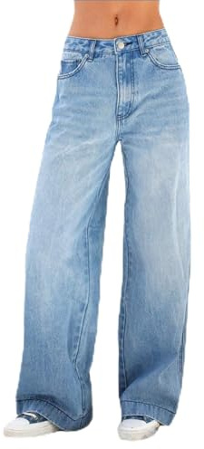 Sweatpants Jean, 2025 High Waist-denimbyxor dragsko förbättrar utseendet på dina ben och midja, Påfågelsblå, M