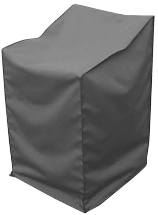 greemotion Abdeckhaube für Stapelstühle - Schutzhülle in Grau - Gartenmöbel-Abdeckung - Wetterschutz-Hülle mit Zugband - Abdeckung für Gartenstuhl - Wetterschutzhaube für Outdoor-Möbel