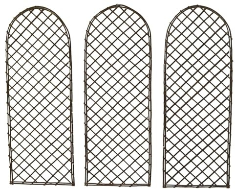 Oypla Set of 3 Willow Trellis Fencing Panel Screen Climbing Trellises