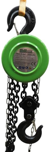 TRUTZHOLM Kettenzug mit Einfachbremse Flaschenzug Seilzug Hebezug Ratschenzug Hubhöhe - HSZ - rund (3000 kg - 3 m)