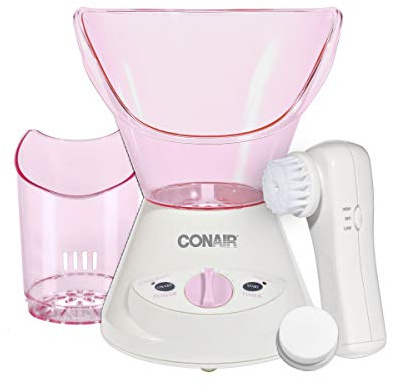 True Glow by Conair Gentle Mist Moisturizing Facial Sauna System with Facial Cleansing Brush