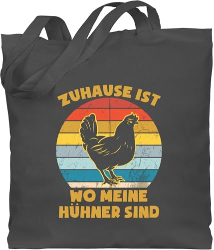 Shirtracer - Baumwolltasche - Sprüche Statement mit Spruch - Zuhause ist wo meine Hühner sind